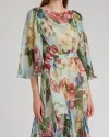maxi dress printed multi-layer chiffon silk