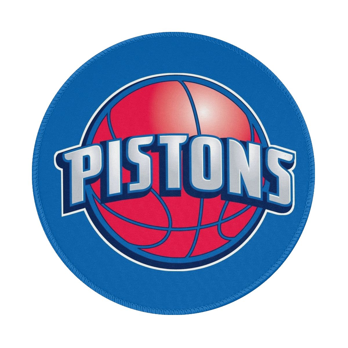 Detroit Pistons Sports Basketball Waterproof Round Mouse Pad for Wireless Mouse