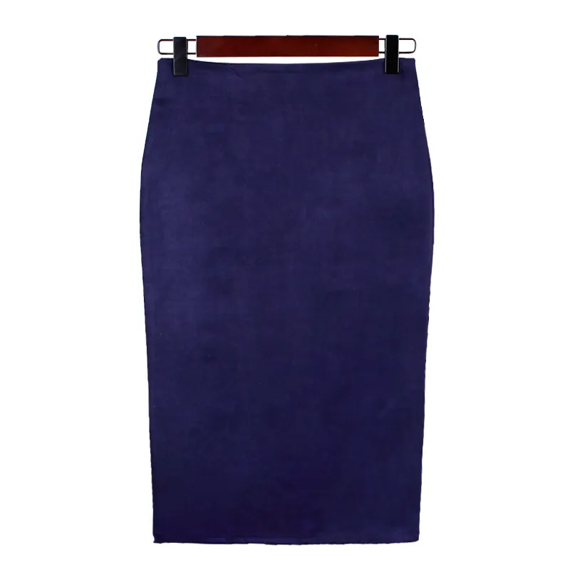 Churchf Churchf Skirt Solid Color Split Deer Skin Velvet Skirt High Purse Hip Thin Versatile Skirt