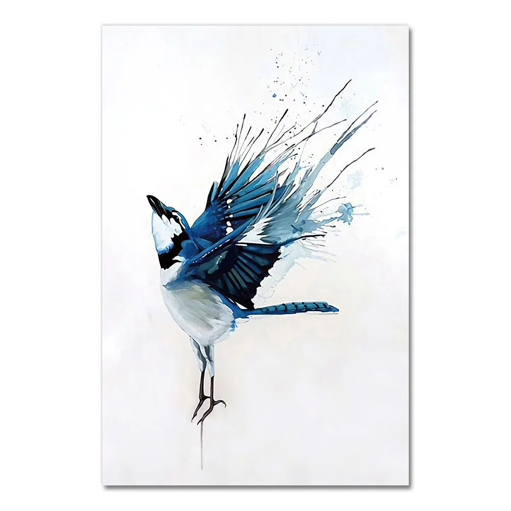 Colorful Abstract Hummingbird Picking Nectar Wall Art Canvas Painting Watercolor Prints Home Decor Pictures Living Room