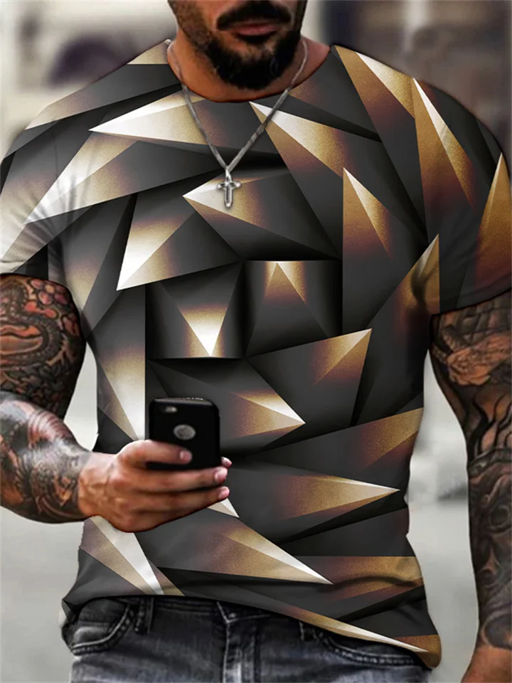 Men's 3D Printed Casual Short Sleeve T-shirt Summer Trend Menswear S M L XL 2XL 3XL 4XL 5XL