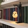 Glowing Owl Metal Bookend Lamp Iron Shelf Organizer Vintage Style
