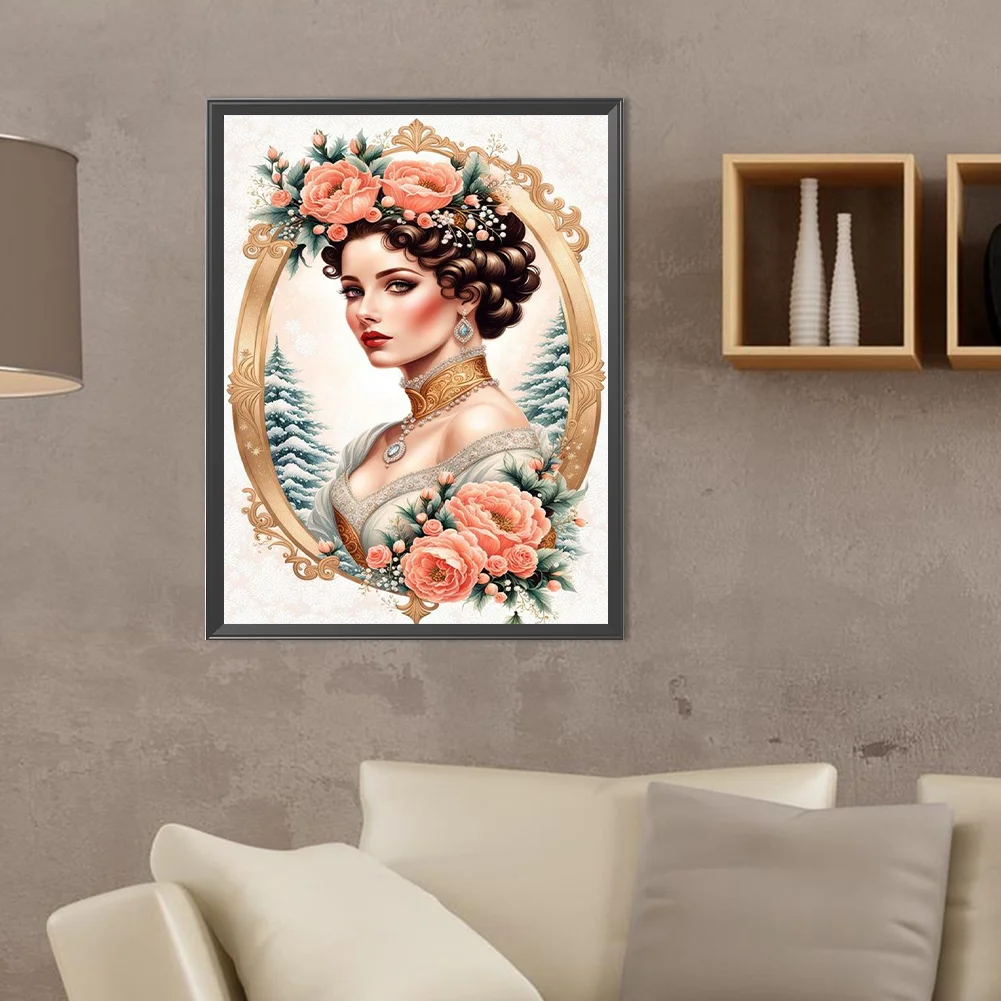 Full Round Diamond Painting 30*40cm - Noblewoman