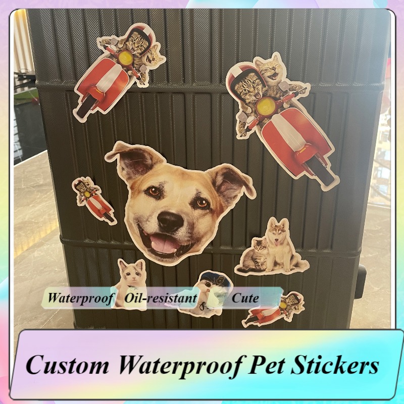 Customized Pet Stickers: Personalize Your Waterproof Pet Stickers for Luggage Laptop with Dog Cat Pet Photos