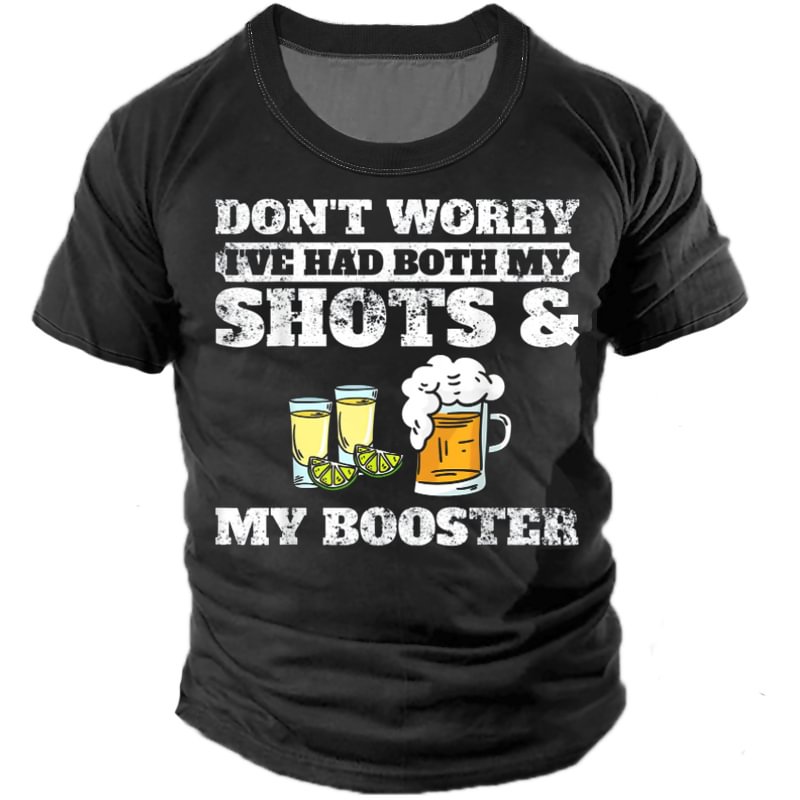 Don't Worry I've Had Both My Shots And Booster Funny Vaccine Short Sleeve T-Shirt-Compassnice®