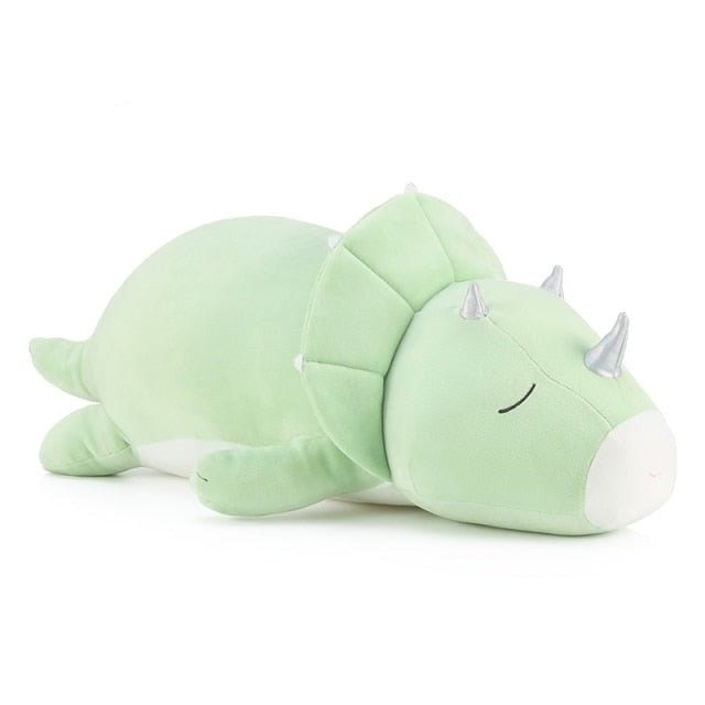 Pink & Green Soft Triceratops Stuffed Animal Throw Pillows