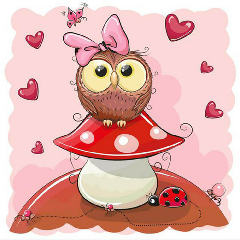 

Owl on Mushroom - Round Drill Diamond Painting - 30*30CM, 501 Original