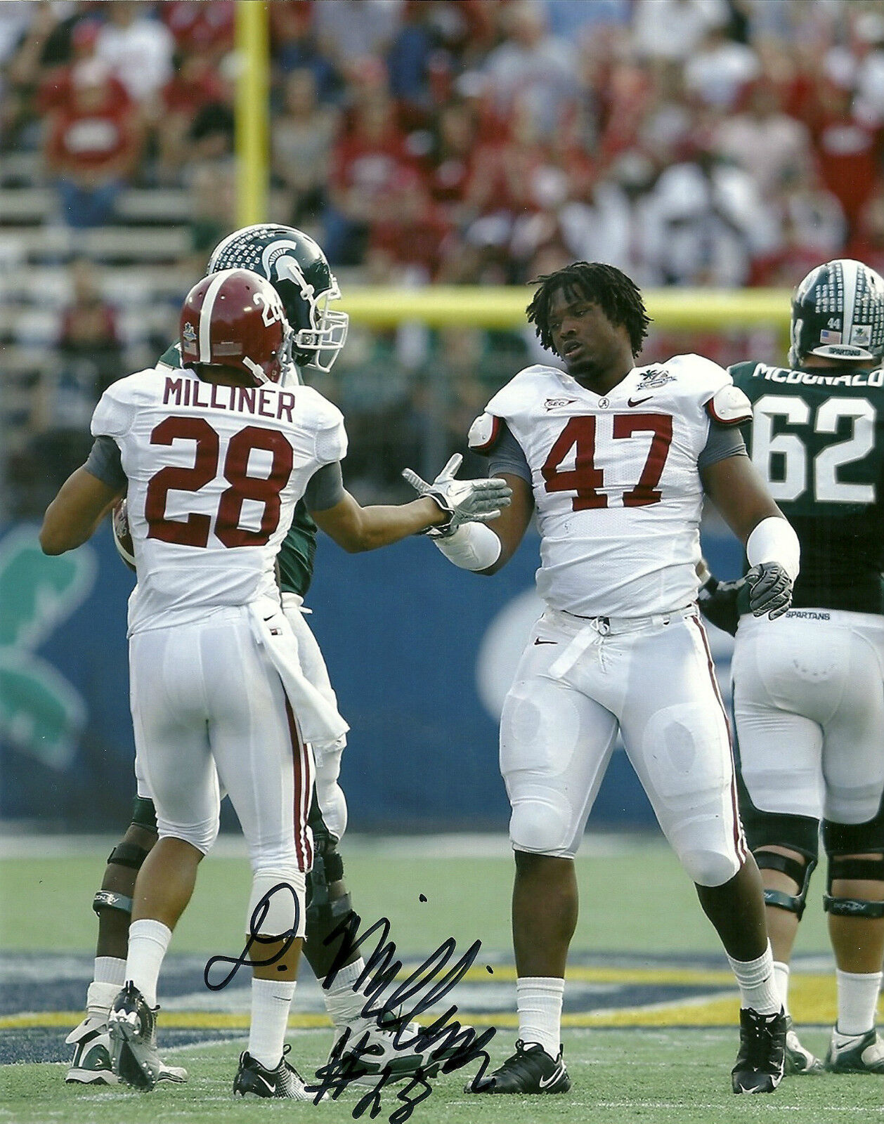 NEW YORK JETS DEE MILLINER HAND SIGNED ALABAMA CRIMSON TIDE 8X10 Photo Poster painting W/COA