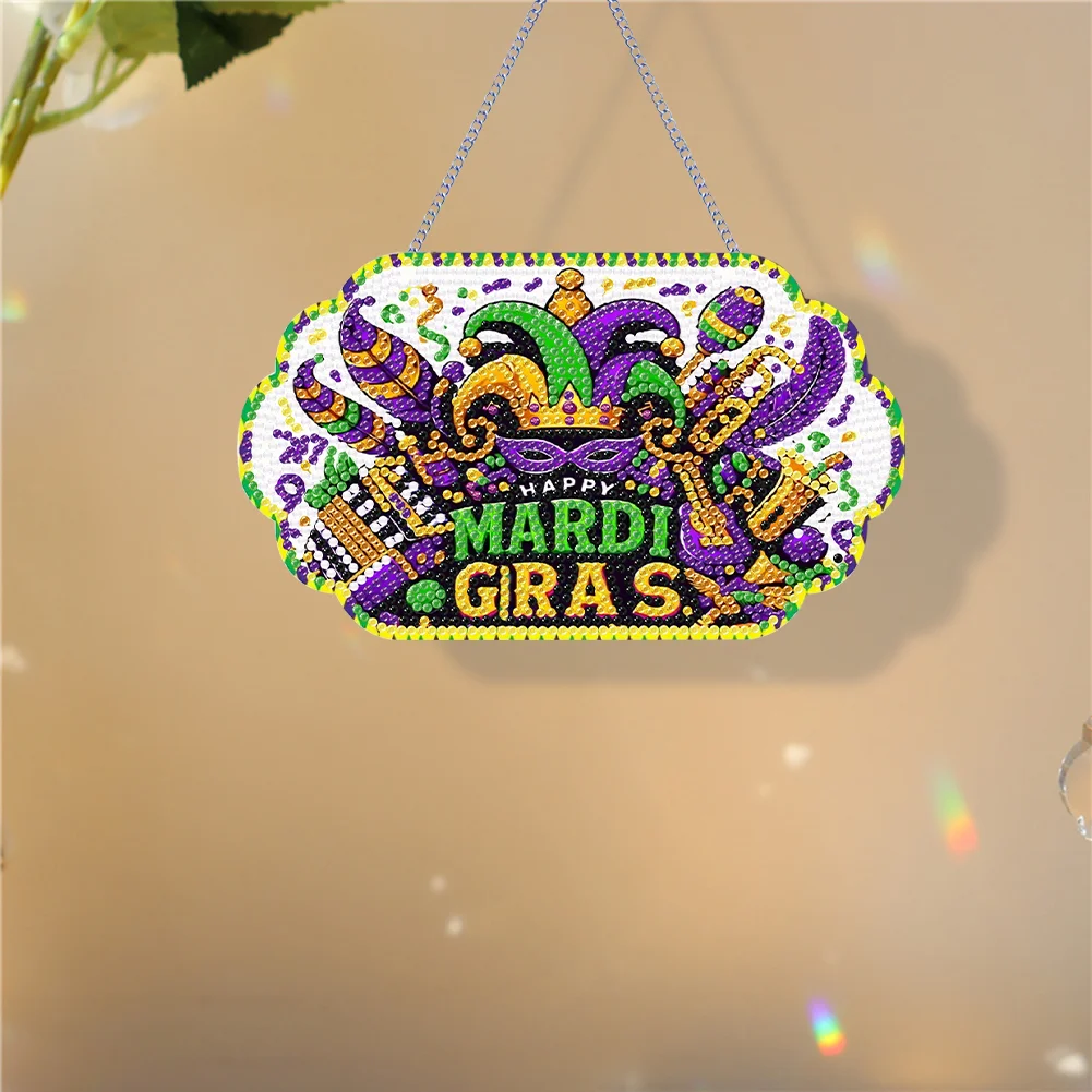 DIY St Patrick Sign Acrylic Wreath Diamond Painting Hanging Pendant Wall Decor