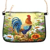 (US Local)Special Shape Rooster 5D DIY Diamond Painting Clutch Bag for Women Girls