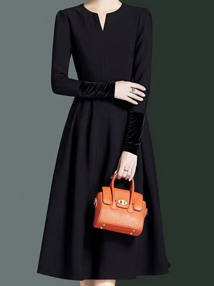 Elegant V-Neck Black Dress