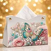 DIY PU Diamond Painting Tissue Box Kit Desktop Tissue Holder with Rhinestone Diamond Desk Decorative Tissue Box for Adults Desktop Storage Organizer