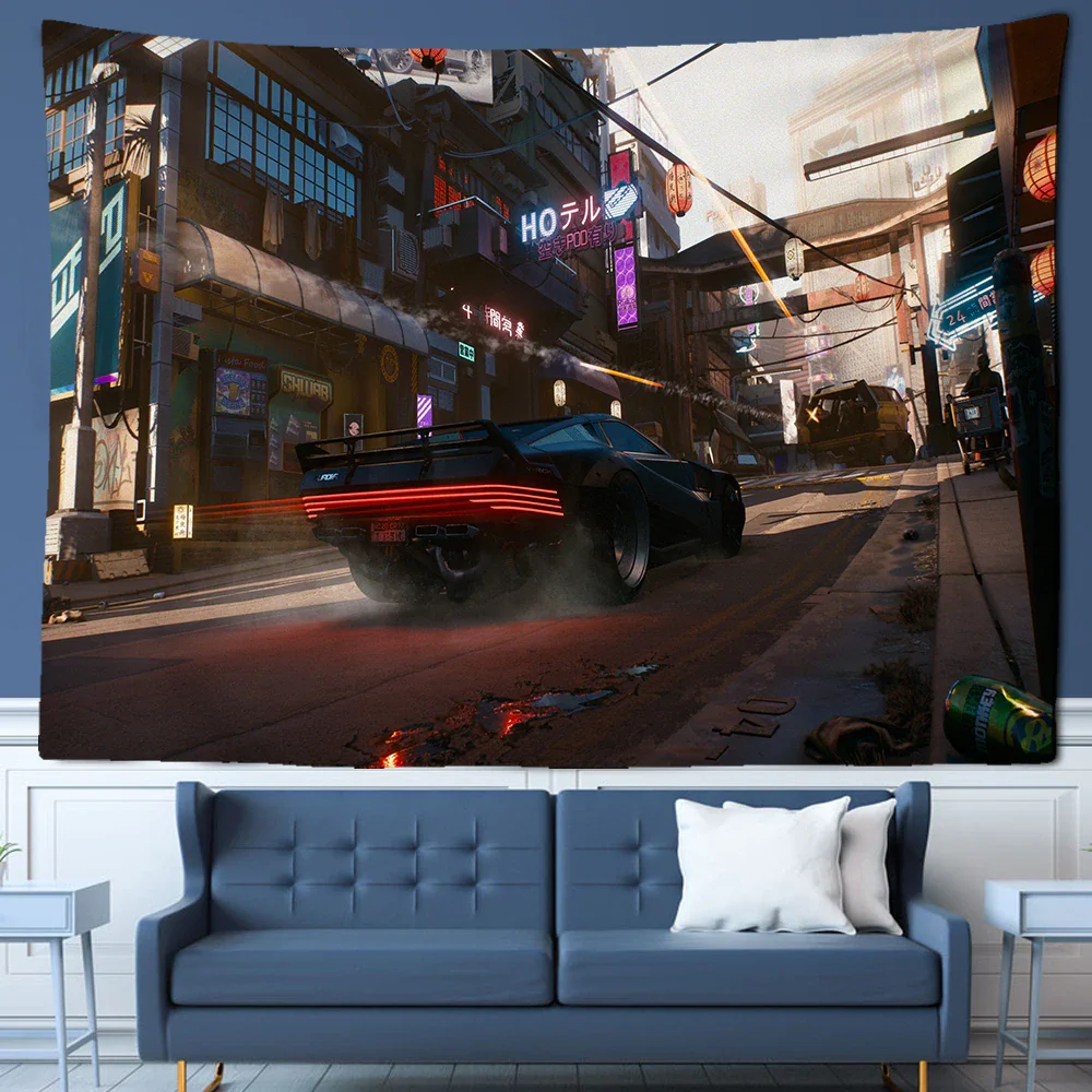 Nigikala Future Steam City Tapestry Art Home Psychedelic Galaxy Hanging Wall Tapestry Hippie Retro Home Decor