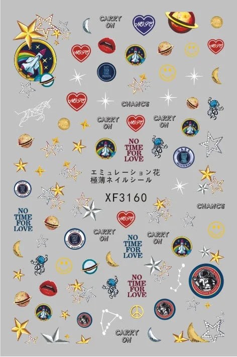 Nail Art Decals Colorful Glass Sticker for Nail Self-adhesive DIY Sticker Decals Manicure for Nail Art Sticker Design Decoration