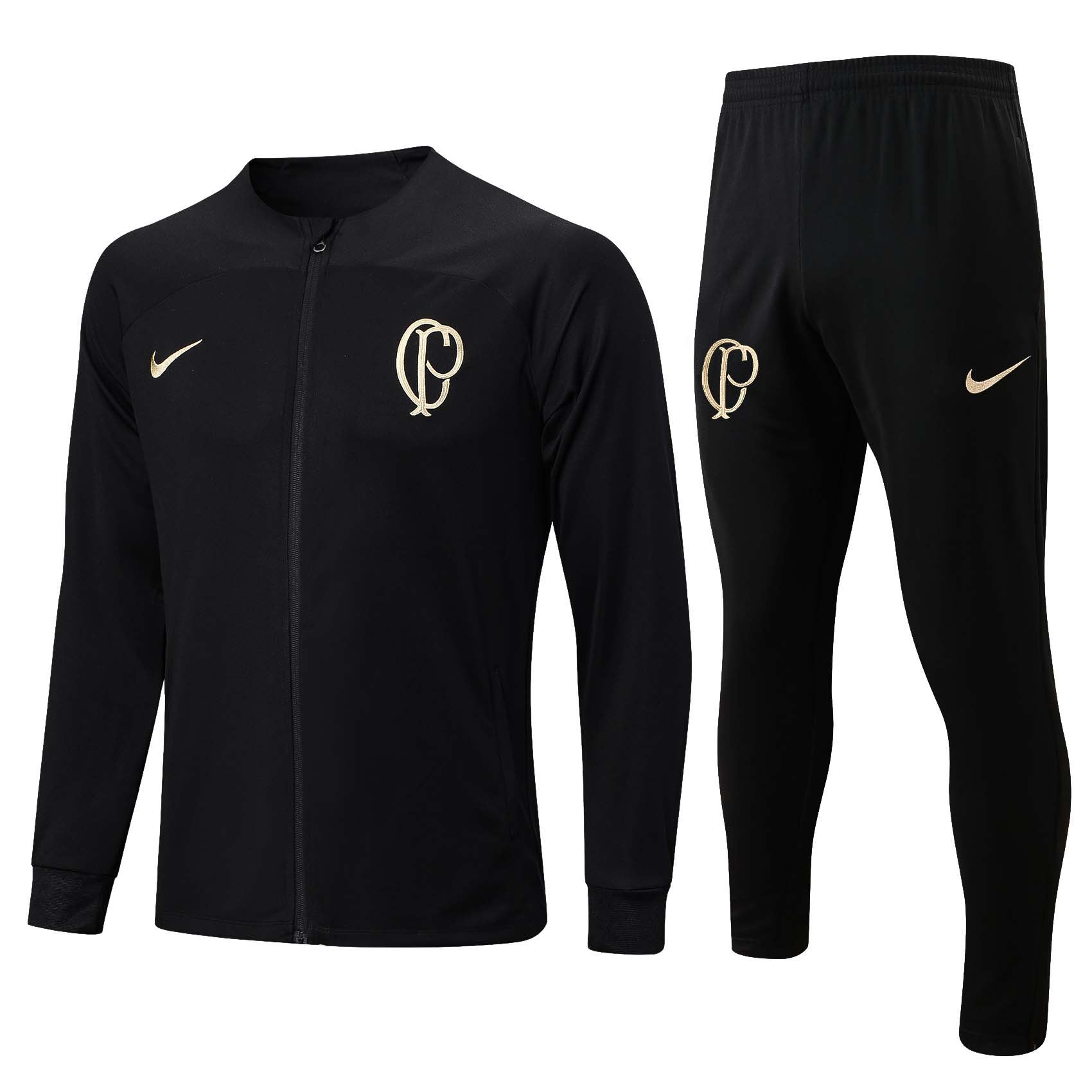 2023-2024 Long Zipper Corinthians BlackFootball Shirt 1:1 Thai Quality