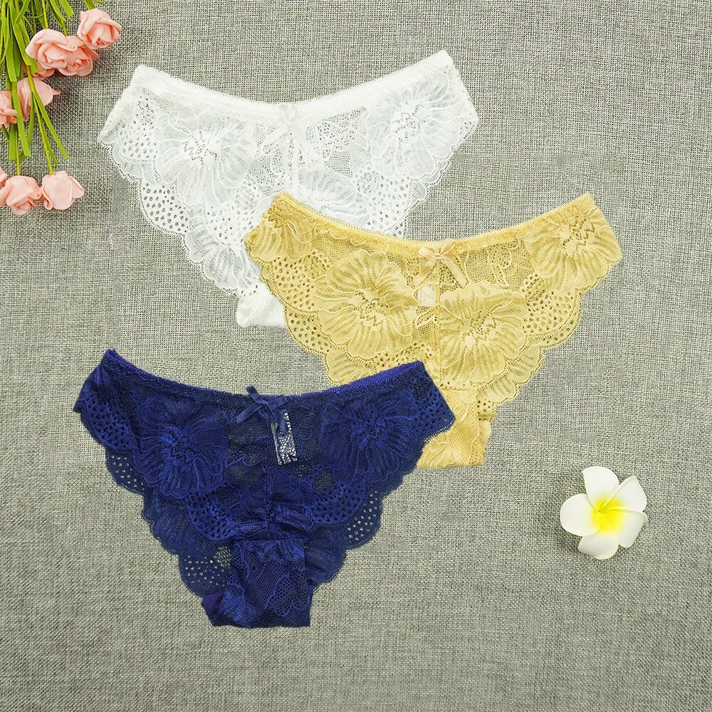 Billionm Panties Women Tangas Full Lace Sexy Underwear Transparent Thongs Hollow Out Underpants Wholesale Stringi Femme Pants