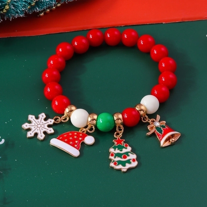 Cute Christmas Streetwear Christmas Hat Christmas Tree Alloy Bracelets