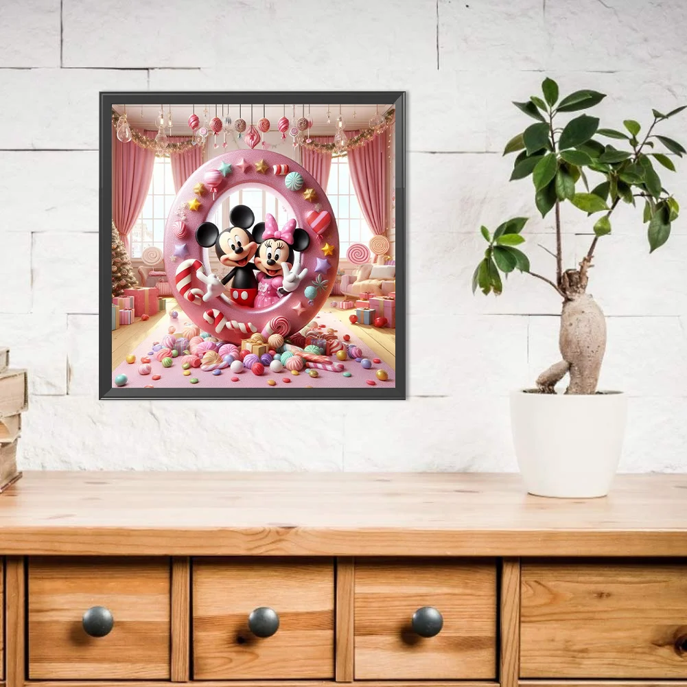 Full Round Diamond Painting 40*40cm - Mickey Minnie Alphabet
