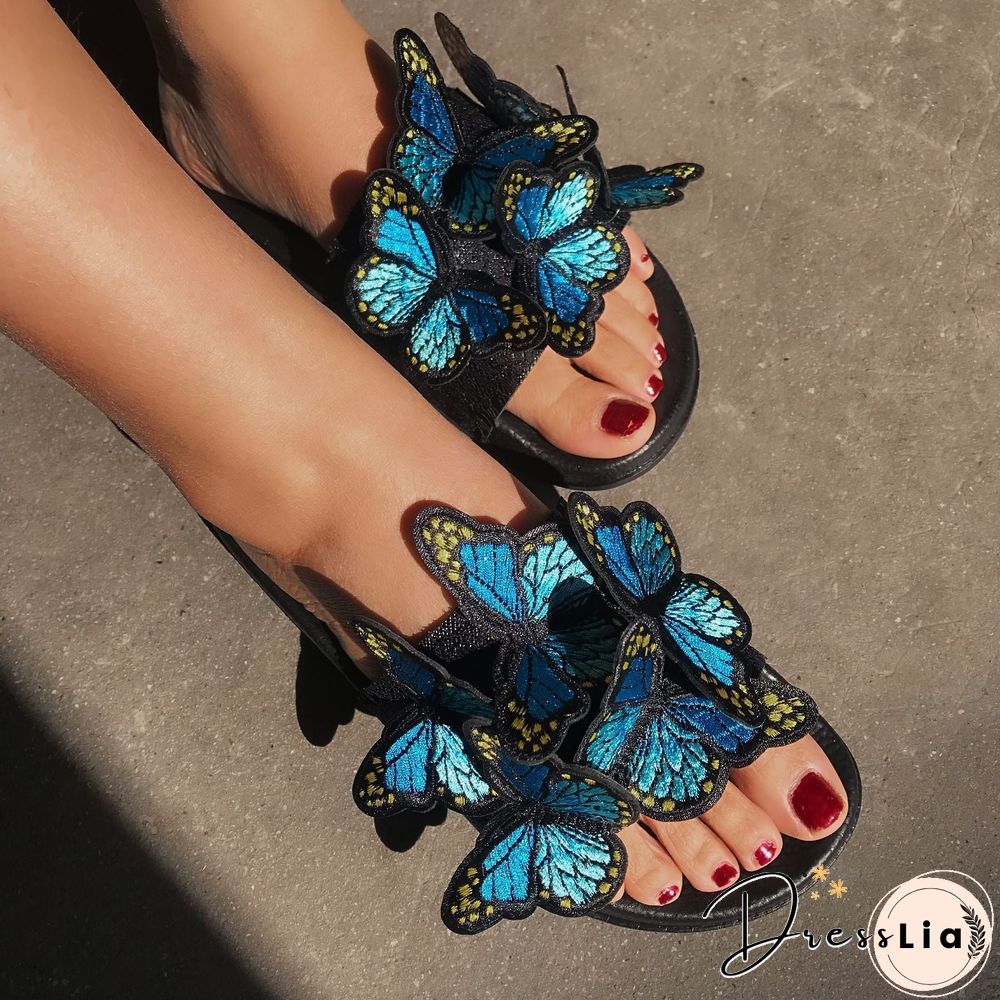 Chic Butterfly Decorated Slipper