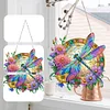 5D Diamond Painting Double Sided Effect  Stained Glass Panel Decorative Home Garden Decoration Hanging Kit(Dragonfly)