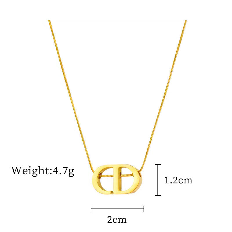 Cartoon Gourd Geometric Titanium Steel Electroplating Necklaces