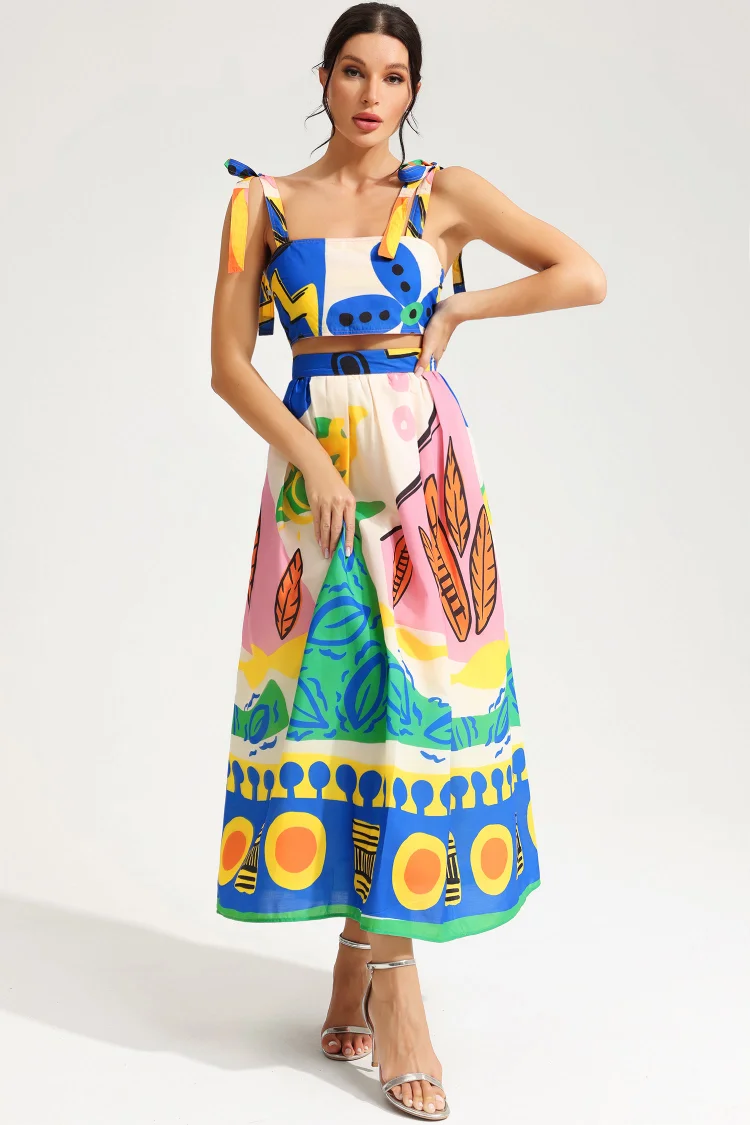 Printed Sleeveless Suit