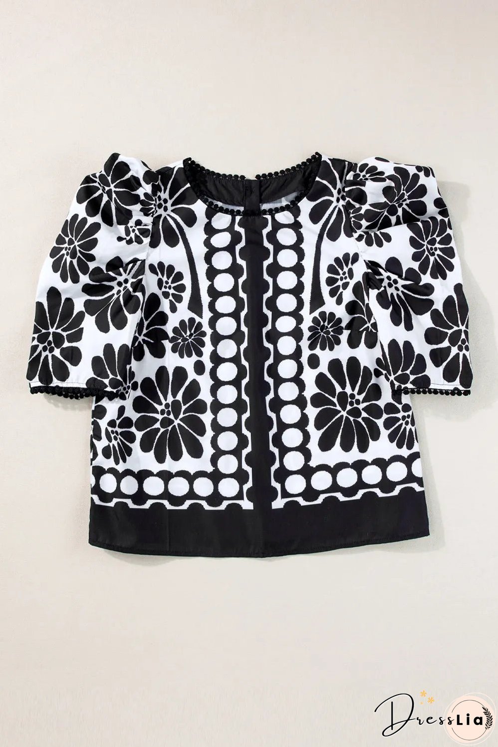 Printed Round Neck Half Sleeve Blouse