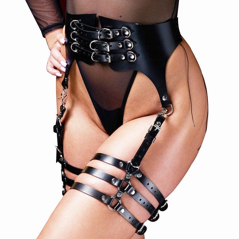 Erotic Belt Leg Rings Set Harness