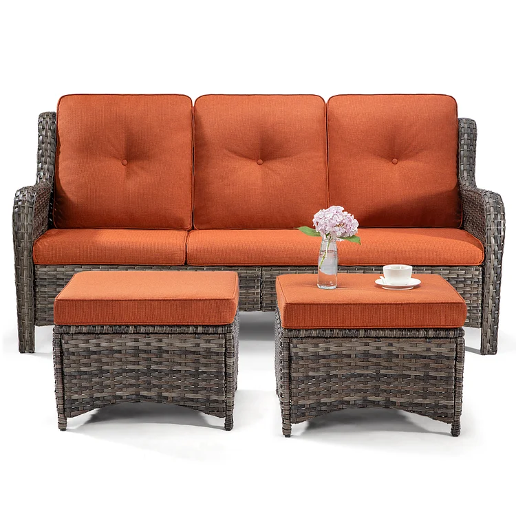 Joyisde Outdoor Patio Wicker Furniture Set, 3-Piece.