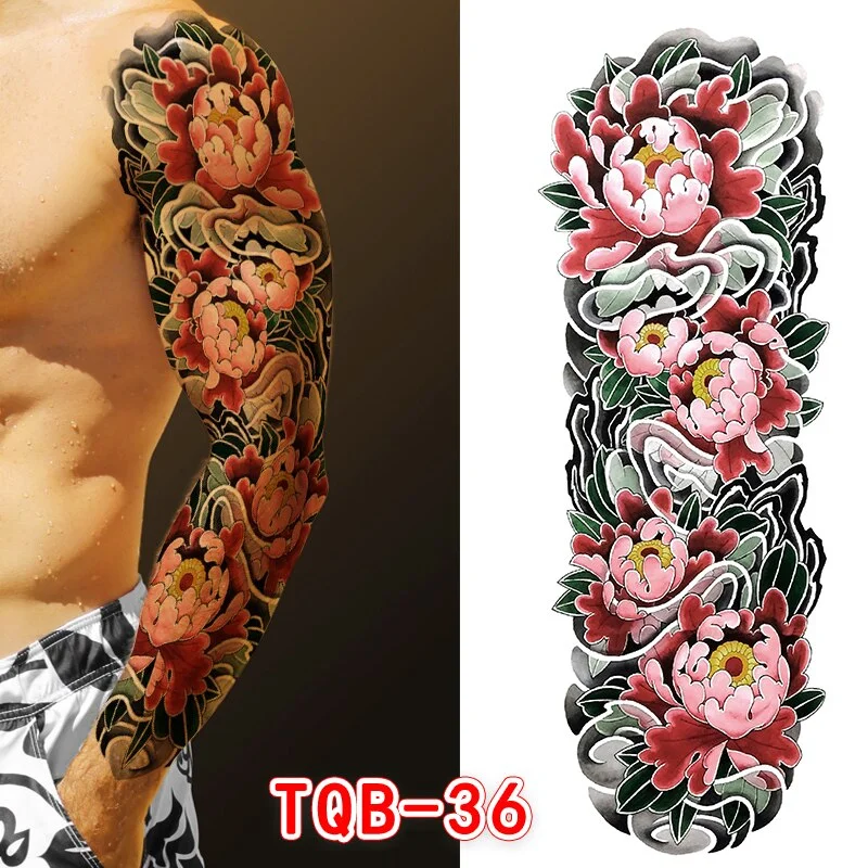 Sdrawing Temporari Tattoo Sticker for Men Death Skull Henna Skeleton King Animal Arm Leg Tatoo Pattern Fake Tattoo for Woman