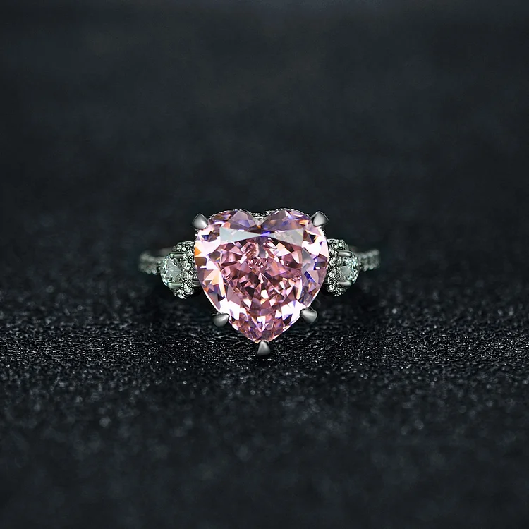 Heart Shape Pink Diamond Wedding Luxury Ring 6ct
