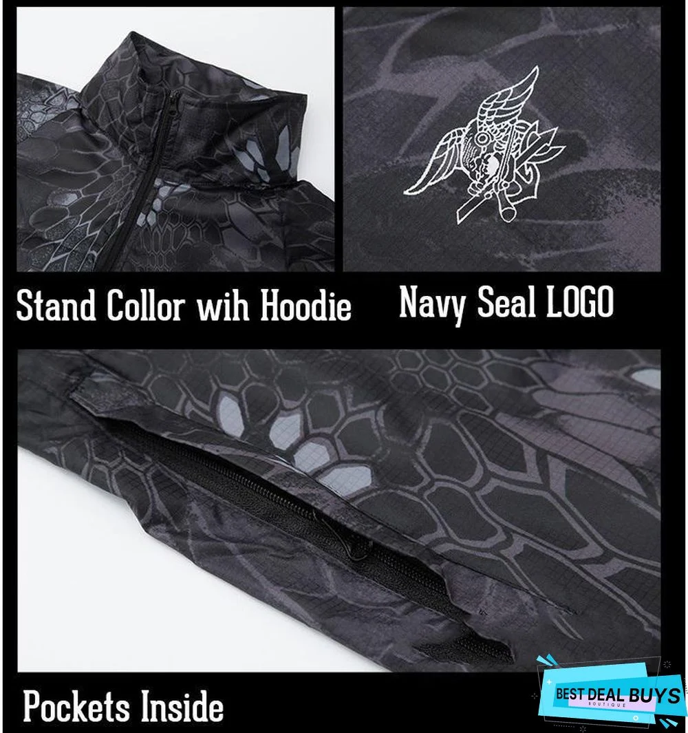 Men Lightweight Military Skin Windbreaker Waterproof Tactical Raincoats Windproof Army Outerwear Jackets