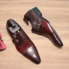 Luxury Mens double Monk Strap Dress Shoes