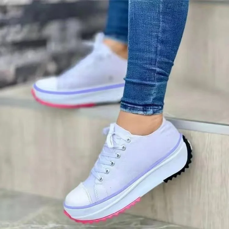 Breakj Breakj Casual Single-Shoe Women's Shoes 2025 New Four-Season Round Head With Thick-Bottomed Canvas Shoes