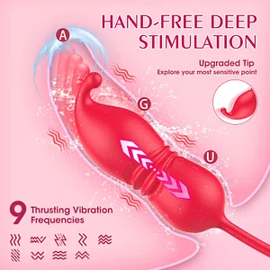 3 In 1 Rose Toy Thrusting Dildo Vibrator G Spot Clit Bullet Vibrators  3-in-1 Rose Toy – Thrusting Dildo Vibrator with G-Spot, Clit Bullet & Tongue-Licking Modes