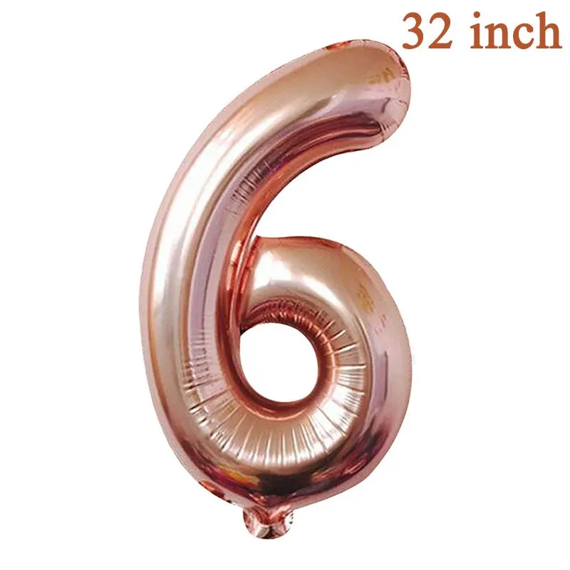 Rose Gold Number Foil Balloon Party Decorations Wedding Happy Birthday Party Kids Baby Shower Boy Girl Decor First 1st Supplies