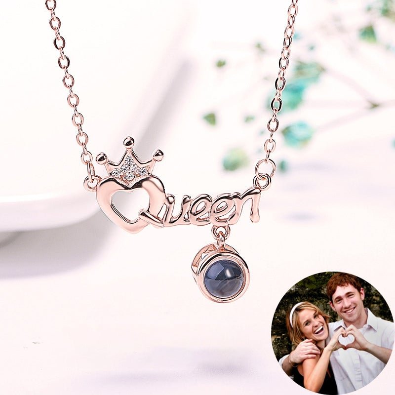 Photo Projection Necklace with I Love You in 100 Languages Best Gift