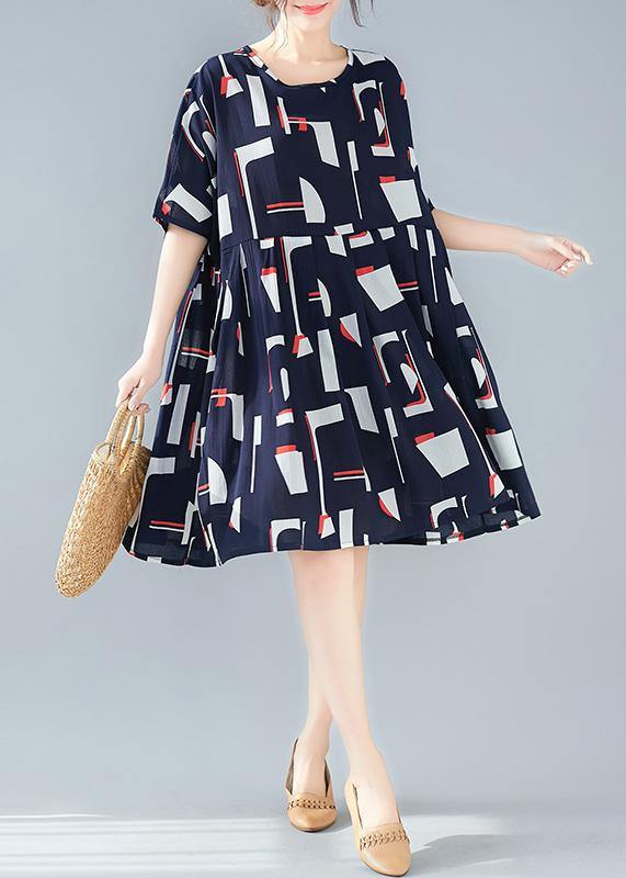 VCSHOES blue Cotton outfit prints Dresses summer Dresses