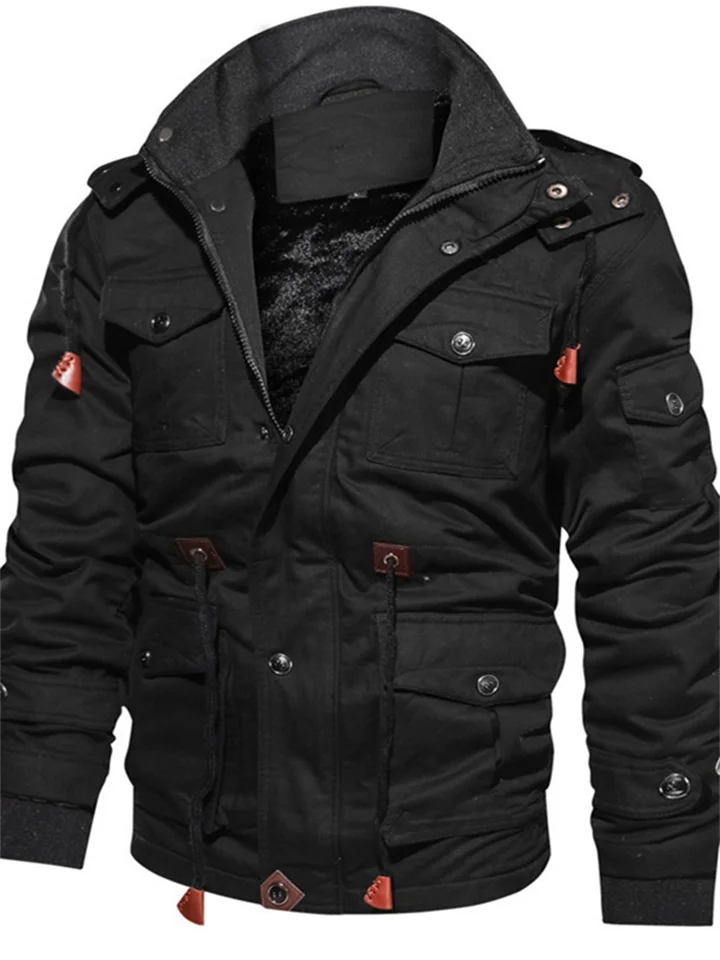 Fall and Winter New Men's Jackets Hooded Padded Section of The Long Section of The Workwear Jacket Men's Coat