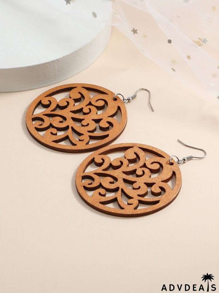 Hollow Out Round Drop Earrings