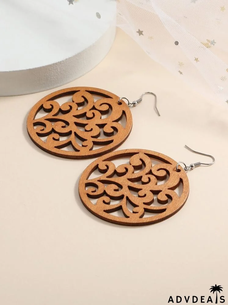 Hollow Out Round Drop Earrings