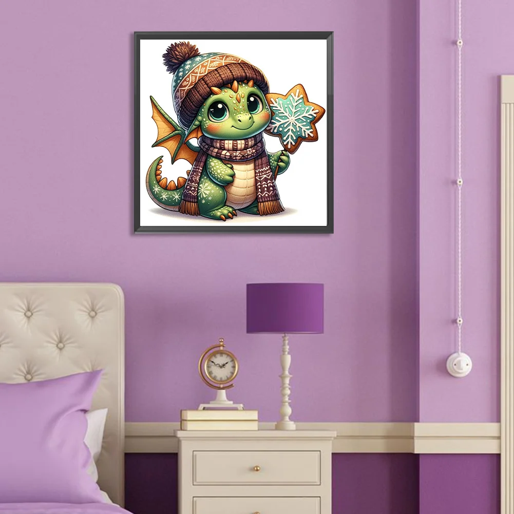 Diamond Painting - Full Round Drill - Xmas Dragon(Canvas|30*30cm)