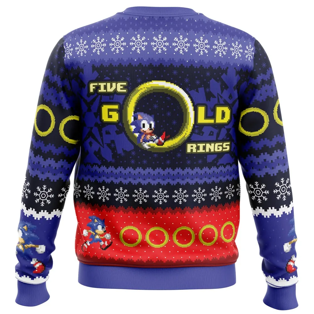 5 Gold Rings Sonic the Hedgehog Ugly Christmas Sweatshirt