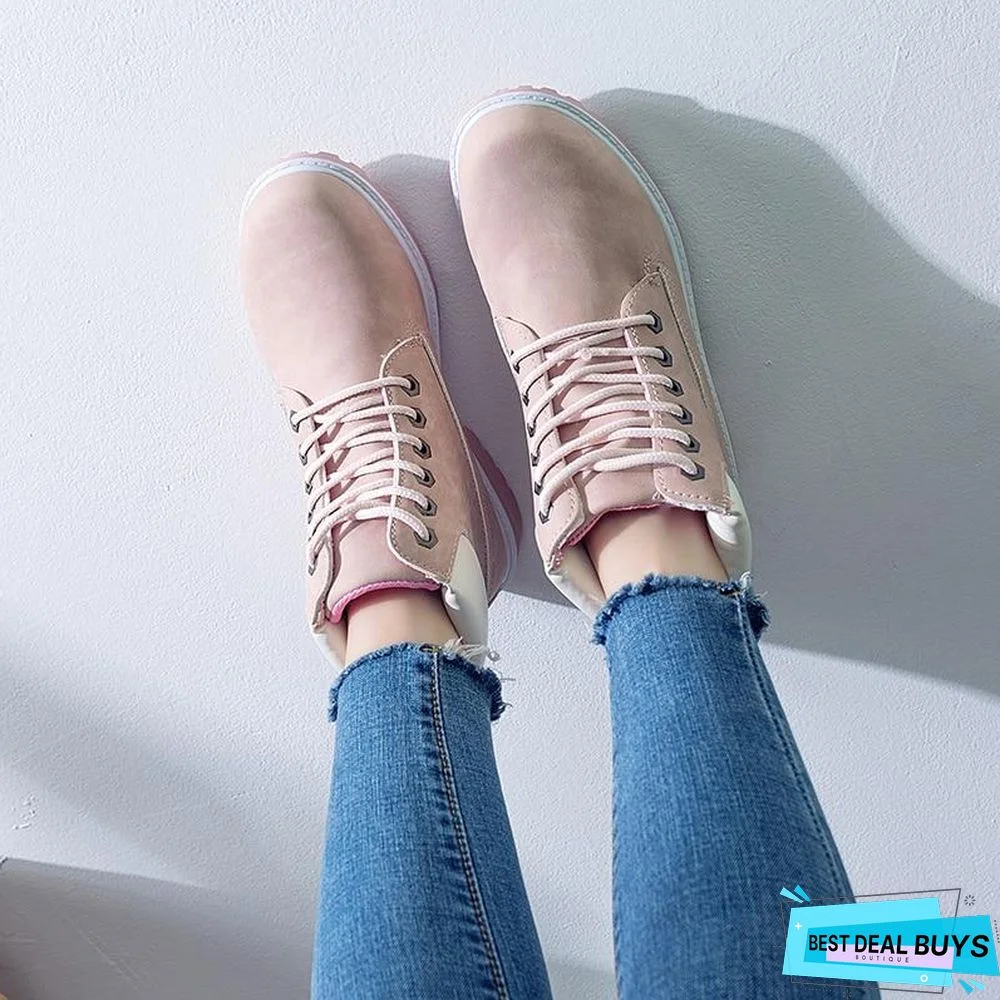 Autumn Early Winter Shoes Women Flat Heel Boots Fashion Keep warm Women's Boots Brand Woman Ankle Botas