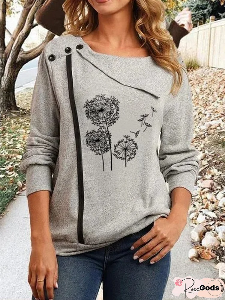 Casual Crew Neck Loosen Sweatshirt