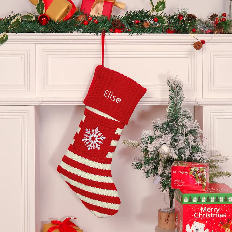 Christmas Stockings Ornaments Customized 1 Name Fireplace Decor Personalized Gifts for Family Friends