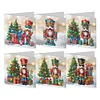 (US Local)6Pcs Nutcracker DIY Diamond Painting Card for Holiday Party Favors for Friends Greeting Card Kit