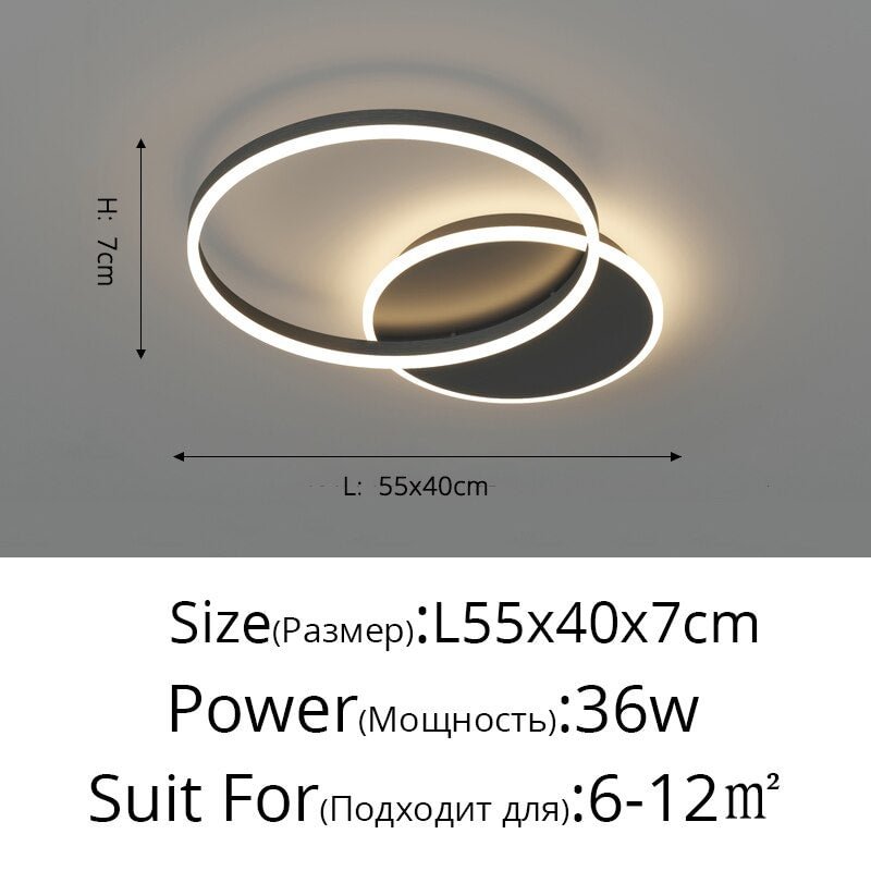 Modern Minimalist Aluminum Circle Led Chandeliers for Bedroom Living Room Lights Lighting Creative Lamp Kitchen Fixtures Lustre