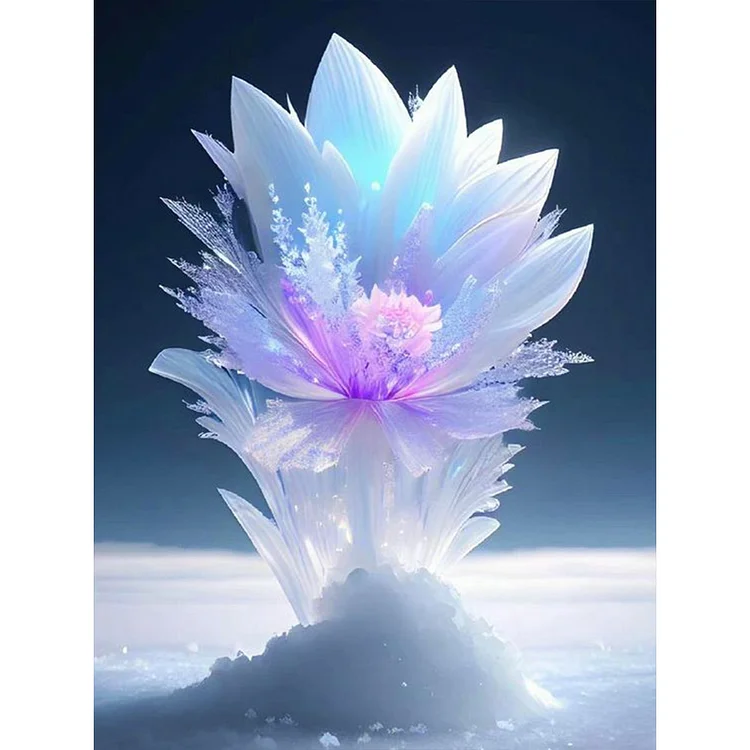 Ice Lotus 30*40CM(Canvas) Full Round Drill Diamond Painting gbfke