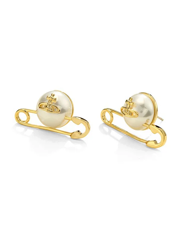 Paper Clip And Pearl Earrings Accessories